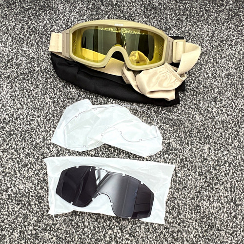 Paintballing goggles tan black - paintballing, tan/black